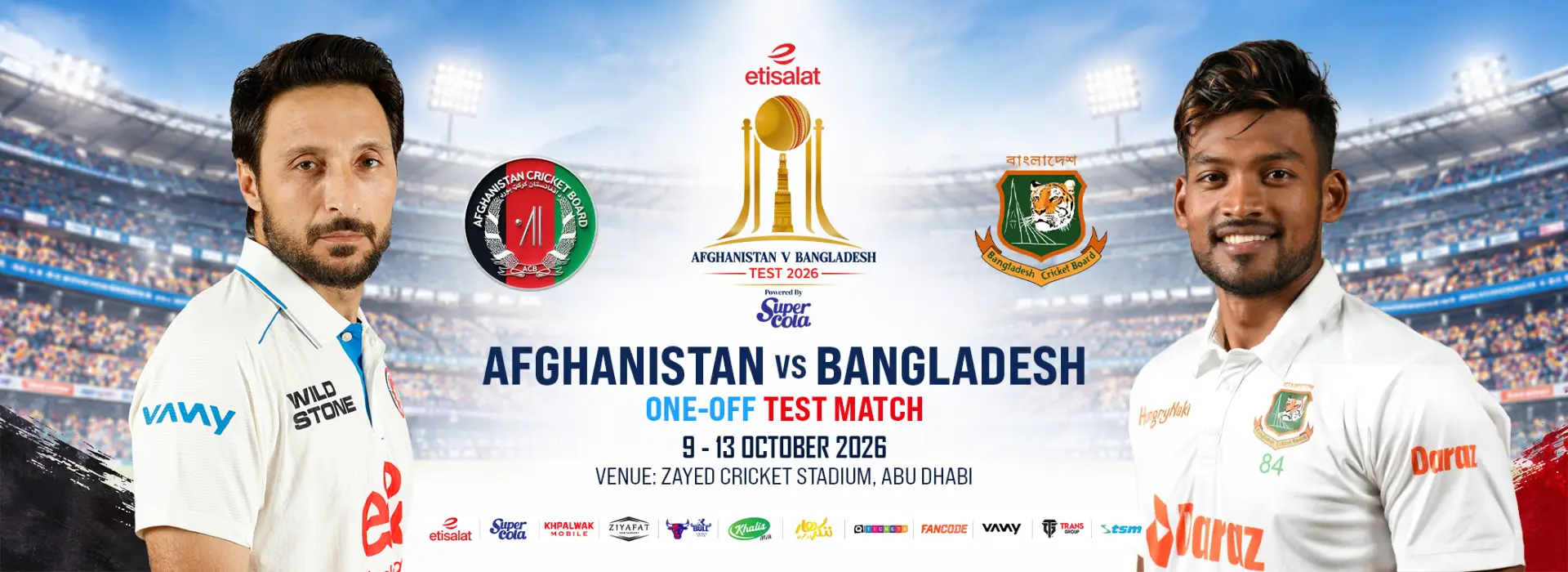 Afghanistan vs Bangladesh – One-Off Test Match