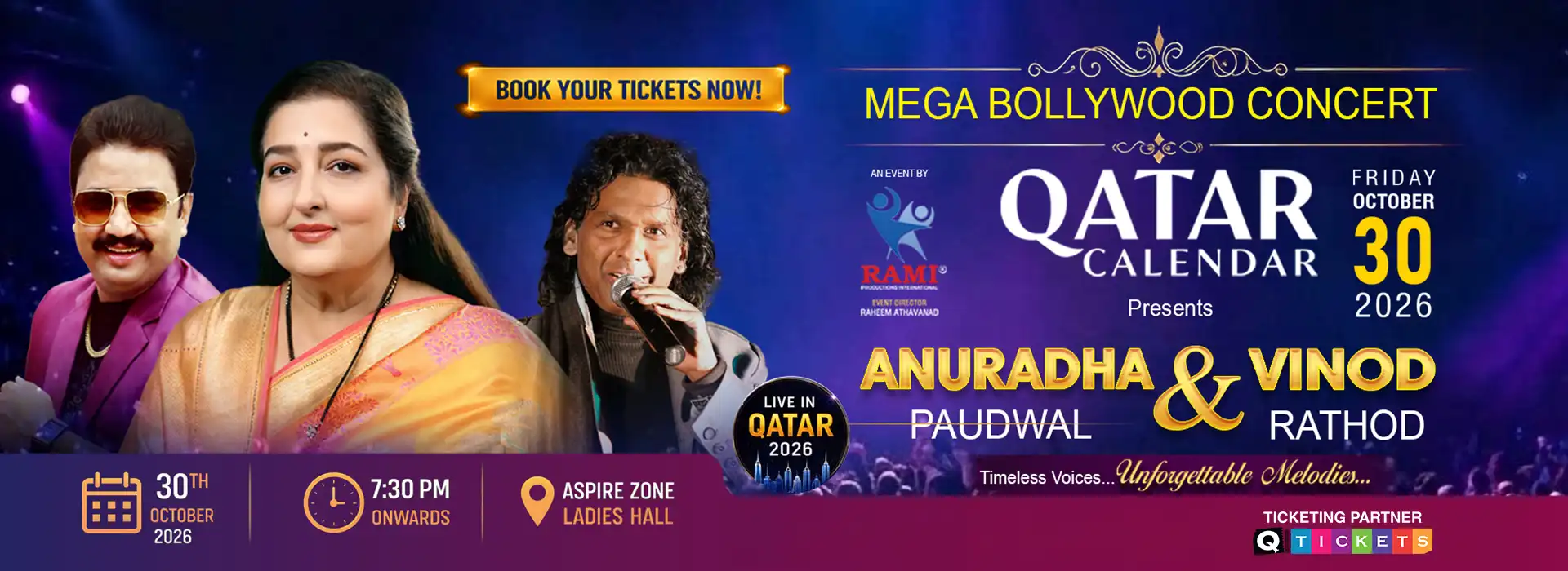 Anuradha paudwal and vinod rathod live in Qatar 2026