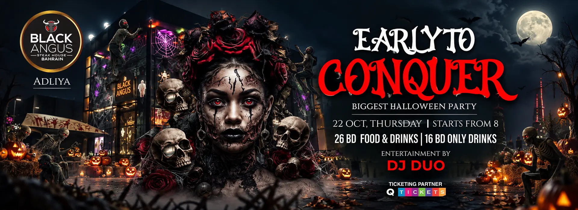 Early to Conquer – Halloween Party at Black Angus