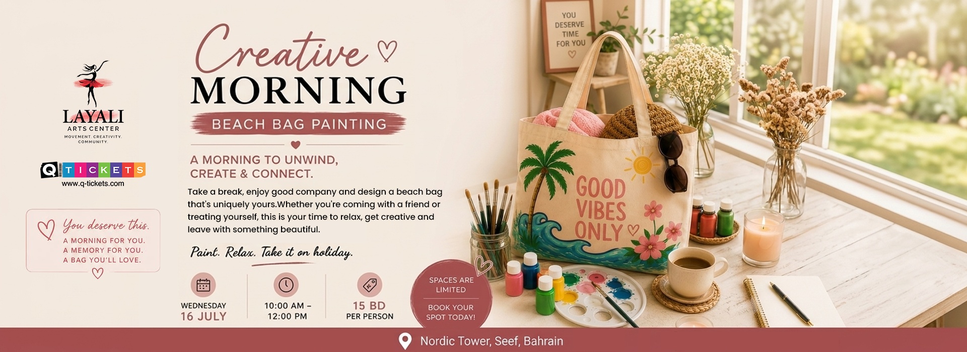 Creative Morning Beach bag painting