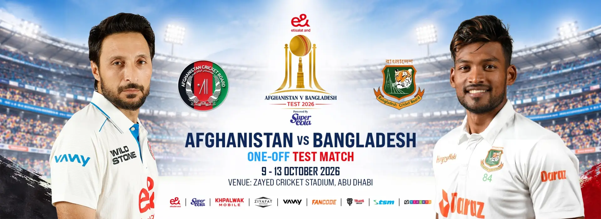 Afghanistan vs Bangladesh – One-Off Test Match